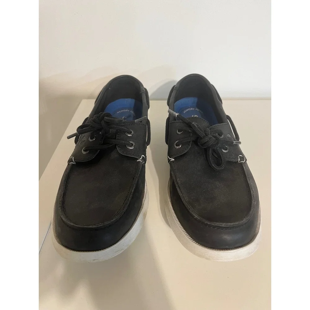 Sperry Top-Sider Mens Black Leather Boat Shoes STS13167 Captains 2-Eye Size 9 M